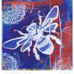 Blue Bee Time-1
© Kim Laurel • Gelatin monoprint and mixed media